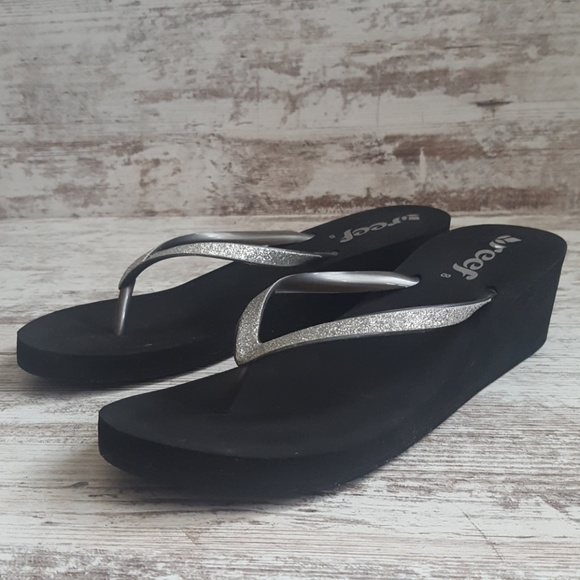 reef silver flip flops